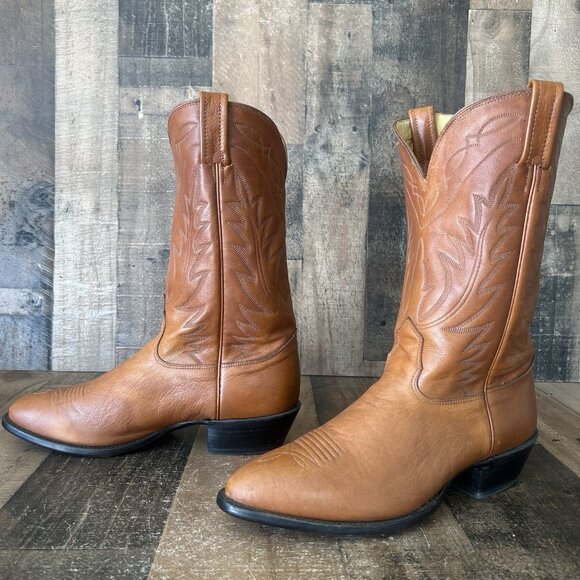 Nocona Round Toe Brown Western Cowboy Boots Mens 10.5 D - Picture 9 of 12